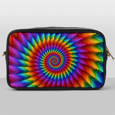 Psychedelic Rainbow Spiral Toiletries Bag (One Side) from ArtsNow.com Front