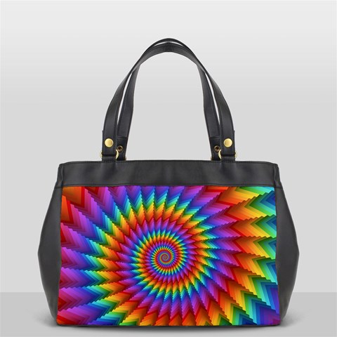 Psychedelic Rainbow Spiral Oversize Office Handbag from ArtsNow.com Front