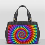 Psychedelic Rainbow Spiral Oversize Office Handbag