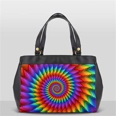 Psychedelic Rainbow Spiral Oversize Office Handbag (2 Sides) from ArtsNow.com Front