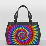 Psychedelic Rainbow Spiral Oversize Office Handbag (2 Sides)