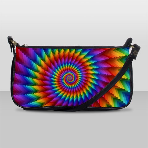 Psychedelic Rainbow Spiral Shoulder Clutch Bag from ArtsNow.com Front