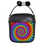 Psychedelic Rainbow Spiral Girls Sling Bag