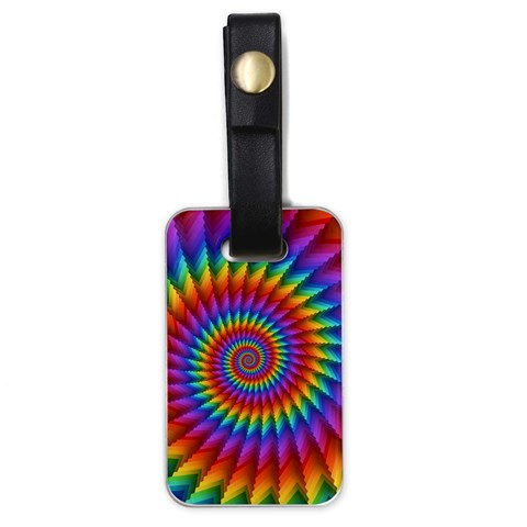 Psychedelic Rainbow Spiral Luggage Tag (one side) from ArtsNow.com Front