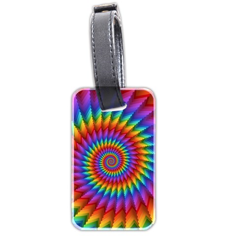 Psychedelic Rainbow Spiral Luggage Tag (two sides) from ArtsNow.com Front