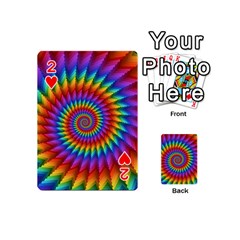 Psychedelic Rainbow Spiral Playing Cards 54 (Mini) from ArtsNow.com Front - Heart2