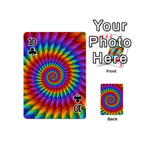 Psychedelic Rainbow Spiral Playing Cards 54 (Mini) from ArtsNow.com Front - Club10