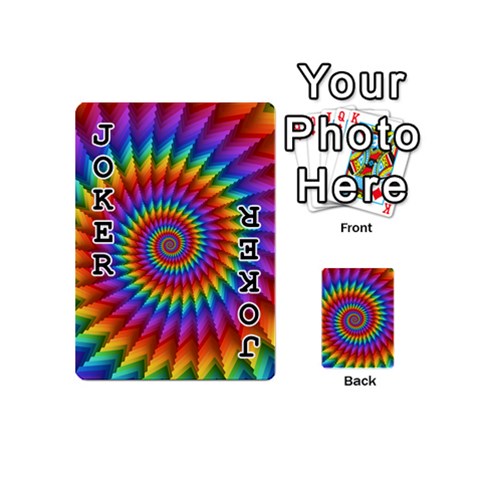 Psychedelic Rainbow Spiral Playing Cards 54 (Mini) from ArtsNow.com Front - Joker1