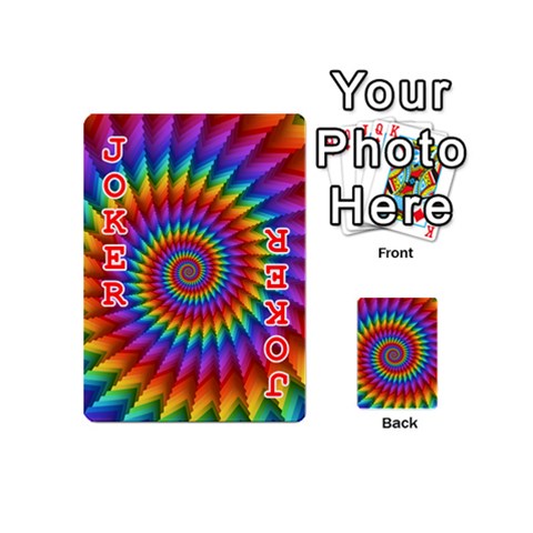 Psychedelic Rainbow Spiral Playing Cards 54 (Mini) from ArtsNow.com Front - Joker2