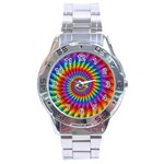 Psychedelic Rainbow Spiral Stainless Steel Analogue Watch