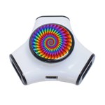 Psychedelic Rainbow Spiral 3-Port USB Hub