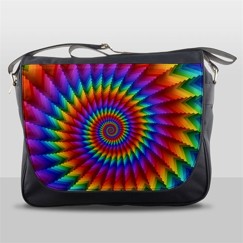 Psychedelic Rainbow Spiral Messenger Bag from ArtsNow.com Front