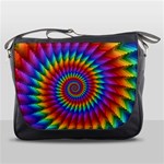 Psychedelic Rainbow Spiral Messenger Bag