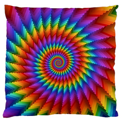 Psychedelic Rainbow Spiral Large Cushion Case (One Side) from ArtsNow.com Front