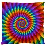 Psychedelic Rainbow Spiral Large Cushion Case (One Side)