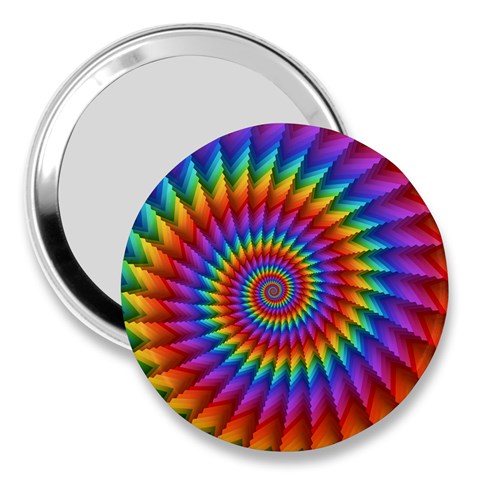 Psychedelic Rainbow Spiral 3  Handbag Mirror from ArtsNow.com Front