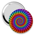 Psychedelic Rainbow Spiral 3  Handbag Mirror