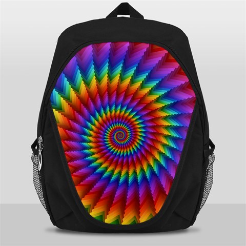 Psychedelic Rainbow Spiral Backpack Bag from ArtsNow.com Front