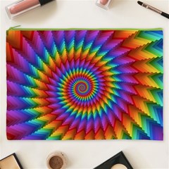 Psychedelic Rainbow Spiral Cosmetic Bag (XXXL) from ArtsNow.com Front