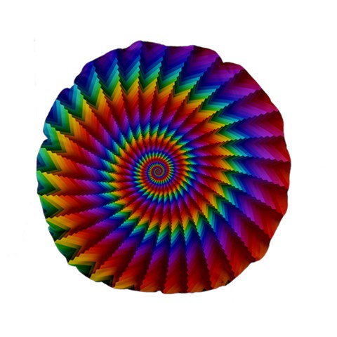 Psychedelic Rainbow Spiral Standard 15  Premium Round Cushion  from ArtsNow.com Front