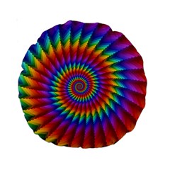 Psychedelic Rainbow Spiral Standard 15  Premium Round Cushion  from ArtsNow.com Front