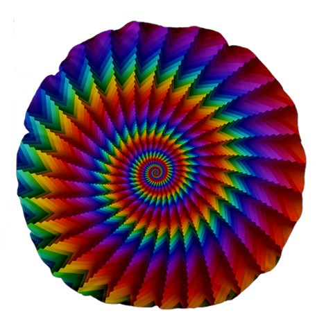 Psychedelic Rainbow Spiral Large 18  Premium Round Cushion  from ArtsNow.com Front