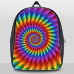 Psychedelic Rainbow Spiral School Bag (XL)