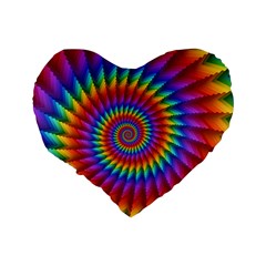 Psychedelic Rainbow Spiral Standard 16  Premium Heart Shape Cushion  from ArtsNow.com Back