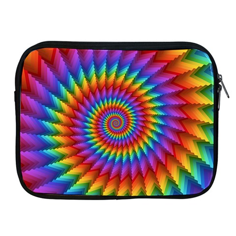 Psychedelic Rainbow Spiral Apple iPad 2/3/4 Zipper Case from ArtsNow.com Front