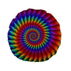 Psychedelic Rainbow Spiral Standard 15  Premium Flano Round Cushion  from ArtsNow.com Front