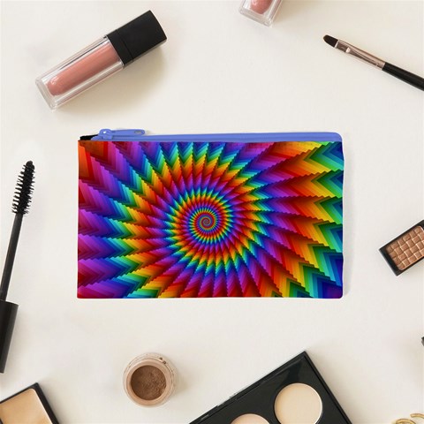 Psychedelic Rainbow Spiral Cosmetic Bag (XS) from ArtsNow.com Front