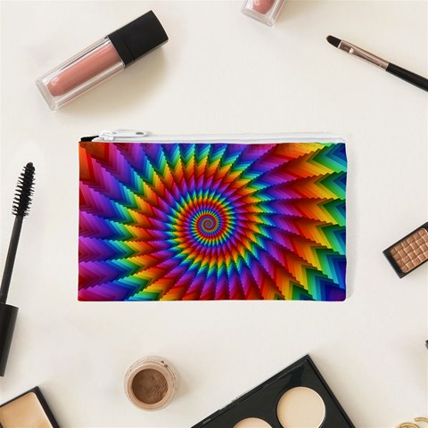 Psychedelic Rainbow Spiral Cosmetic Bag (XS) from ArtsNow.com Front