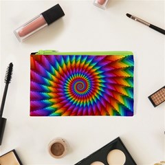 Psychedelic Rainbow Spiral Cosmetic Bag (XS) from ArtsNow.com Front