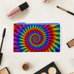 Psychedelic Rainbow Spiral Cosmetic Bag (XS) from ArtsNow.com Front