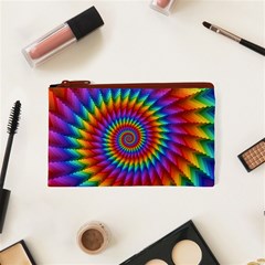 Psychedelic Rainbow Spiral Cosmetic Bag (XS) from ArtsNow.com Front