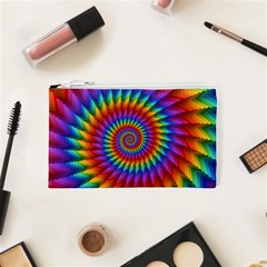 Psychedelic Rainbow Spiral Cosmetic Bag (XS) from ArtsNow.com Front