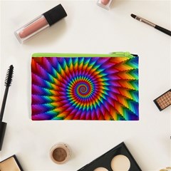 Psychedelic Rainbow Spiral Cosmetic Bag (XS) from ArtsNow.com Back