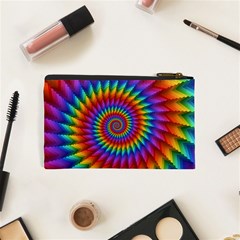 Psychedelic Rainbow Spiral Cosmetic Bag (XS) from ArtsNow.com Back