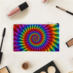 Psychedelic Rainbow Spiral Cosmetic Bag (XS) from ArtsNow.com Back