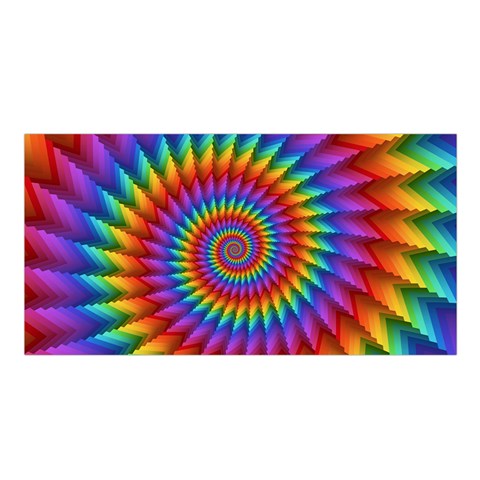 Psychedelic Rainbow Spiral Satin Shawl from ArtsNow.com Front