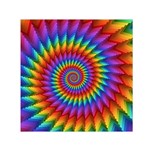 Psychedelic Rainbow Spiral Small Satin Scarf (Square)