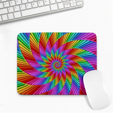 Psychedelic Rainbow Spiral Small Mousepad from ArtsNow.com Front