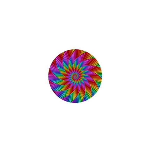 Psychedelic Rainbow Spiral 1  Mini Button from ArtsNow.com Front