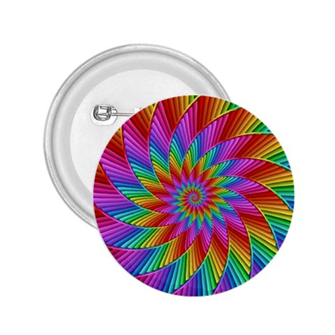 Psychedelic Rainbow Spiral 2.25  Button from ArtsNow.com Front