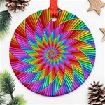 Psychedelic Rainbow Spiral Ornament (Round)