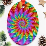 Psychedelic Rainbow Spiral Ornament (Oval)