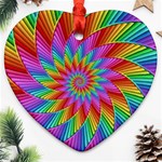 Psychedelic Rainbow Spiral Ornament (Heart)