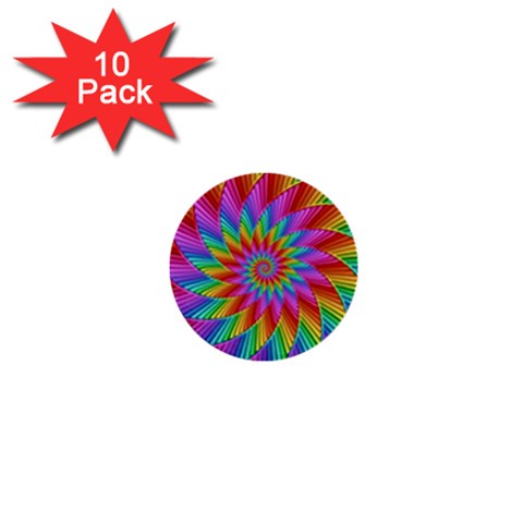 Psychedelic Rainbow Spiral 1  Mini Button (10 pack)  from ArtsNow.com Front