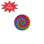 Psychedelic Rainbow Spiral 1  Mini Button (10 pack) 