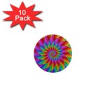 Psychedelic Rainbow Spiral 1  Mini Magnet (10 pack) 